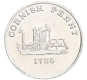 Монетовидный жетон Корнуоллский пенни «Полдаркская шахта» 1988 года Великобритания