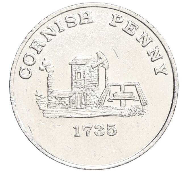 Монетовидный жетон Корнуоллский пенни «Полдаркская шахта» 1988 года Великобритания (Артикул K12-20648)