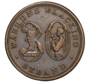 Монетовидный жетон на 1 фартинг лавка «Роберта Уоррена» Великобритания