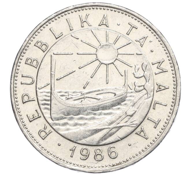 Монета 1 лира 1986 года Мальта (Артикул K12-20576)