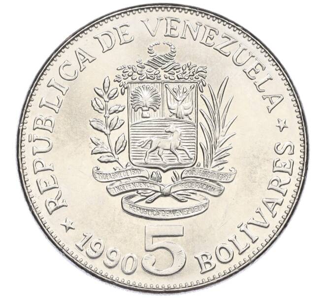 Монета 5 боливаров 1990 года Венесуэла (Артикул T11-08587)