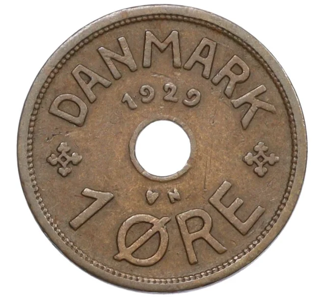 Монета 1 эре 1929 года Дания (Артикул K12-20726)