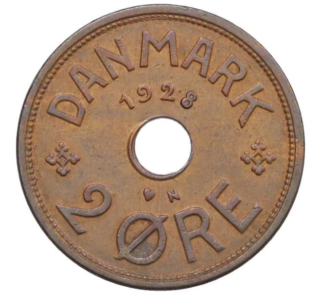 Монета 2 эре 1928 года Дания (Артикул K12-20729)