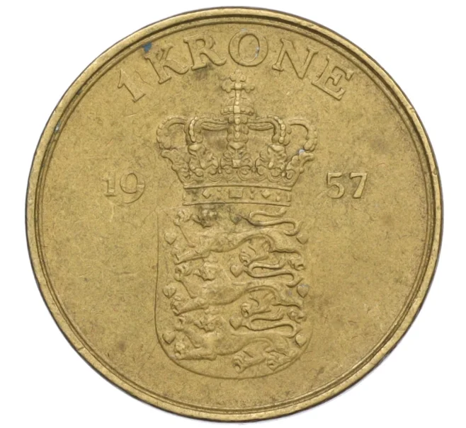 Монета 1 крона 1957 года Дания (Артикул K12-20734)