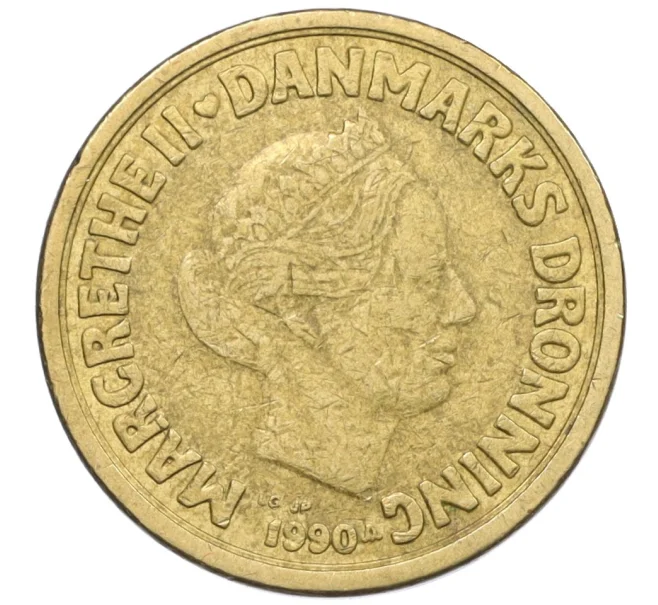 Монета 10 крон 1990 года Дания (Артикул K12-20736)