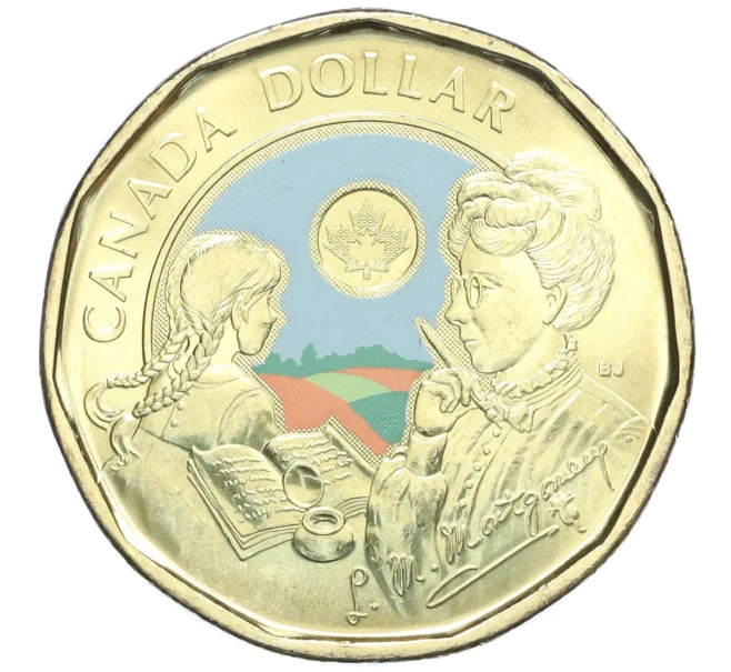 Монета 1 доллар 2024 года Канада «150 лет со дня рождения Люси Мод Монтгомери» (Цветное покрытие) (Артикул M2-75086)