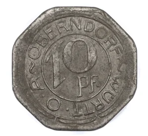 10 пфеннигов 1918 года Германия — город Оберндорф-ам-Неккар (Нотгельд)