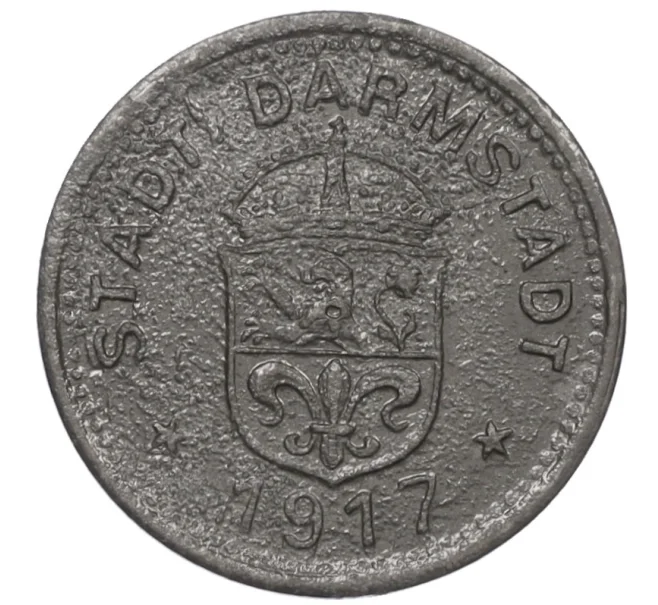 Монета 10 пфеннигов 1917 года Германия — город Дармштадт (Нотгельд) (Артикул K12-20983)
