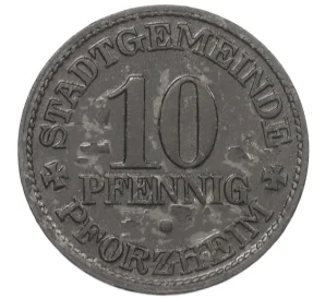 10 пфеннигов 1917 года Германия — город Пфорцхайм (Нотгельд)