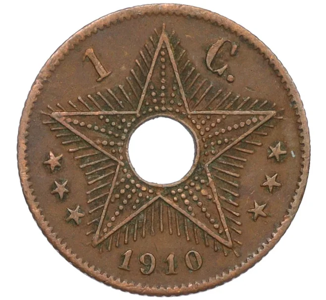 Монета 1 сантим 1910 года Бельгийское Конго (Артикул K12-21041)