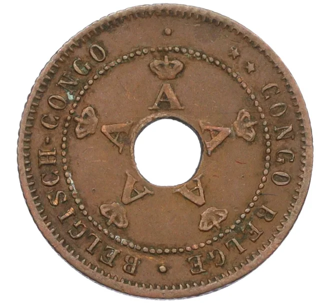 Монета 1 сантим 1910 года Бельгийское Конго (Артикул K12-21041)