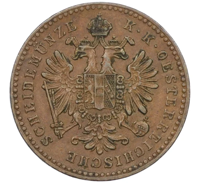Монета 1 крейцер 1860 года В Австрия (Артикул K12-21046)