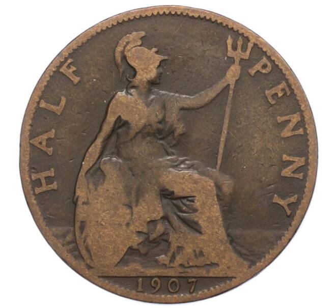 Монета 1/2 пенни 1907 года Великобритания (Артикул K12-21135)