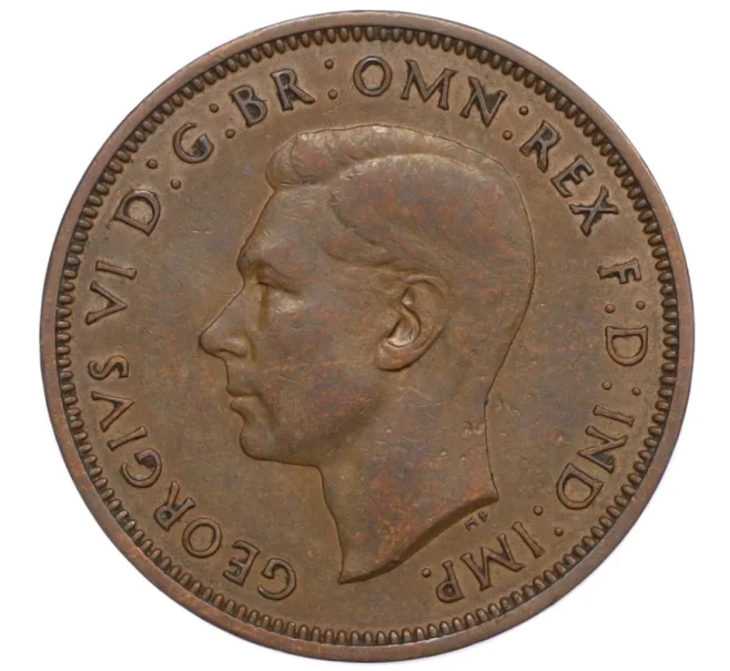 Монета 1/2 пенни 1940 года Великобритания (Артикул K12-21213)