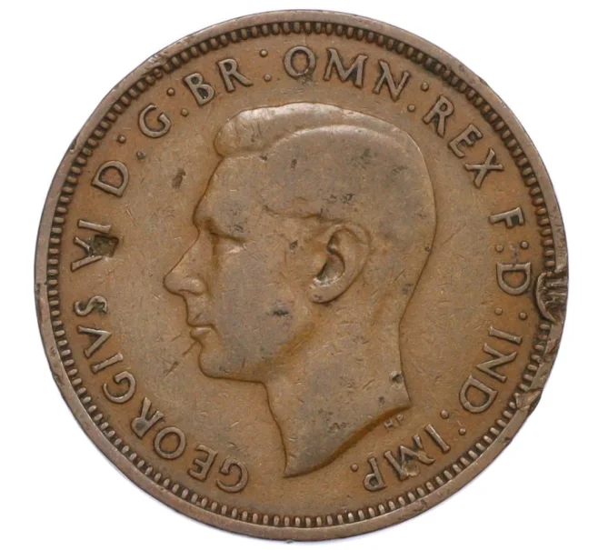 Монета 1/2 пенни 1941 года Великобритания (Артикул K12-21217)