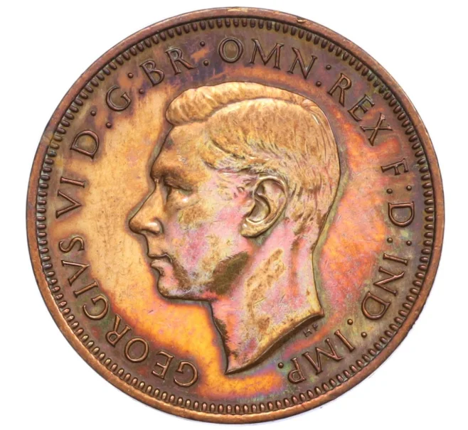 Монета 1/2 пенни 1945 года Великобритания (Артикул K12-21233)