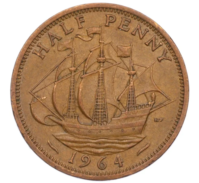 Монета 1/2 пенни 1964 года Великобритания (Артикул K12-21277)