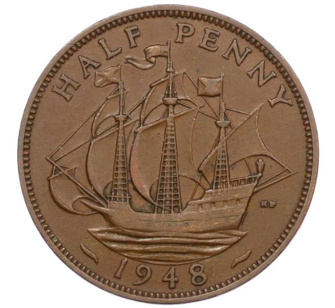 Монета 1/2 пенни 1948 года Великобритания (Артикул K12-21299)