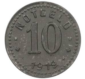 10 пфеннигов 1919 года Германия — город Унтервезерштедтте (Нотгельд)