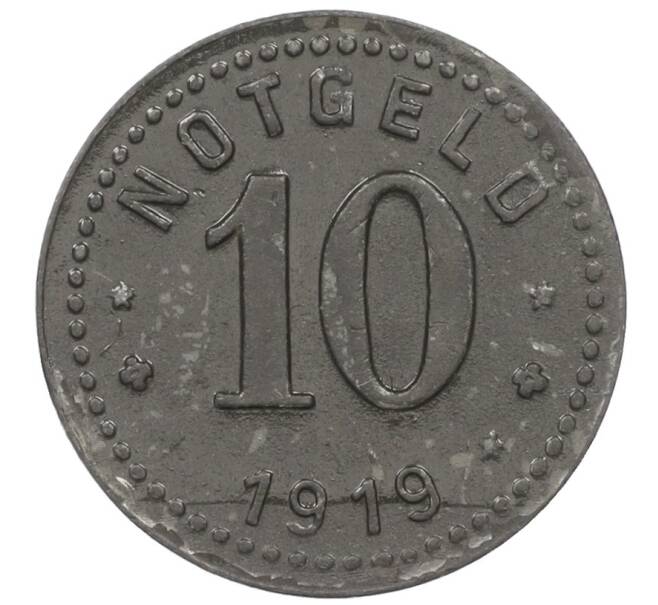 Монета 10 пфеннигов 1919 года Германия — город Унтервезерштедтте (Нотгельд) (Артикул K12-21531)