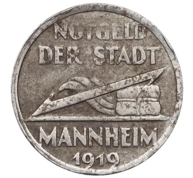 Монета 5 пфеннигов 1919 года Германия — город Маннхайм (Нотгельд) (Артикул K12-21562)