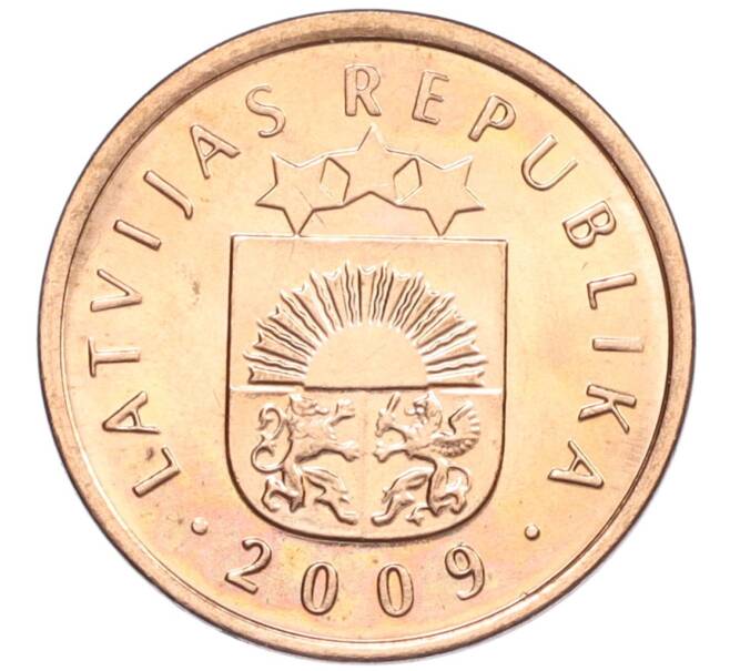 Монета 2 сантима 2009 года Латвия (Артикул K12-21466)