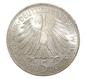 5 марок 1966 года Германия «Готфрид Вильгельм Лейбниц» — Фото №2