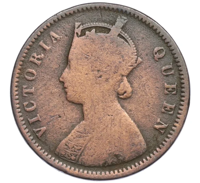 Монета 1/4 анны 1876 года Британская Индия (Артикул K12-21616)