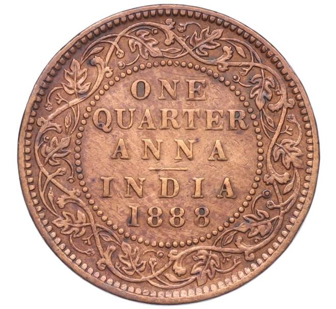 Монета 1/4 анны 1888 года Британская Индия (Артикул K12-21623)