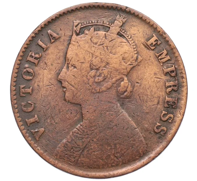 Монета 1/4 анны 1897 года Британская Индия (Артикул K12-21633)