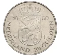 Монета 2 1/2 гульлдена 1980 года Нидерланды «Коронация королевы Беатрикс» (Артикул K12-21359)