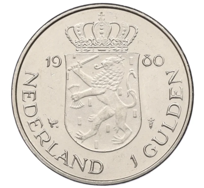 Монета 2 1/2 гульлдена 1980 года Нидерланды «Коронация королевы Беатрикс» (Артикул K12-21360)