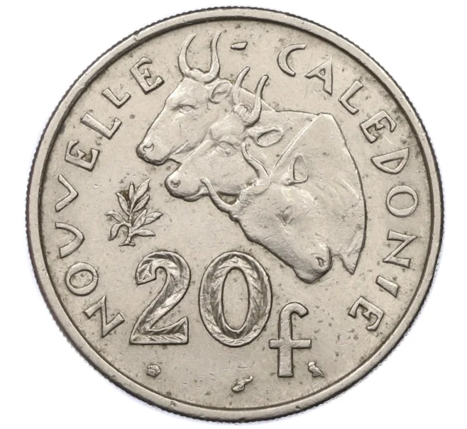 Монета 20 франков 1970 года Новая Каледония (Артикул K12-21362)