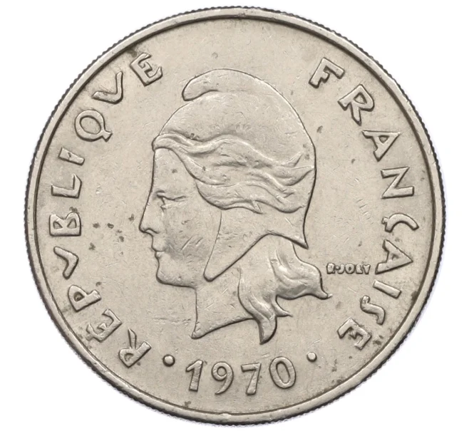 Монета 20 франков 1970 года Новая Каледония (Артикул K12-21362)