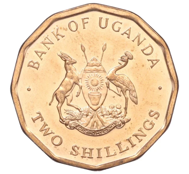 Монета 2 шиллинга 1987 года Уганда (Артикул K12-21735)
