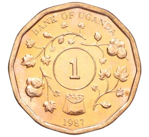 1 шиллинг 1987 года Уганда