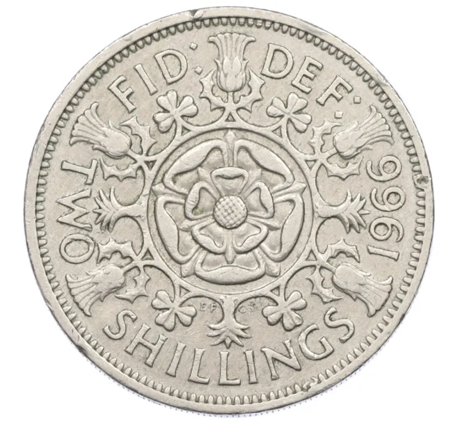 Монета 2 шиллинга 1966 года Великобритания (Артикул K12-21824)