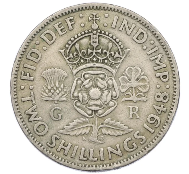 Монета 2 шиллинга 1948 года Великобритания (Артикул K12-21869)
