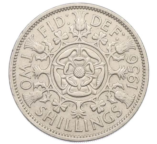 Монета 2 шиллинга 1956 года Великобритания (Артикул K12-21886)