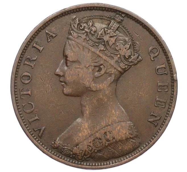 Монета 1 цент 1865 года Гонконг (Артикул K12-21811)