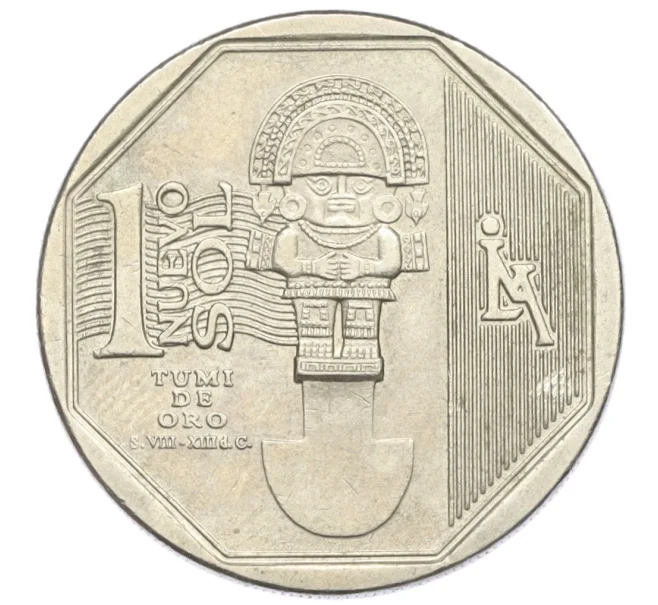 Монета 1 новый соль 2010 года Перу «Богатство и гордость Перу — Золотой Туми» (Артикул K12-21961)