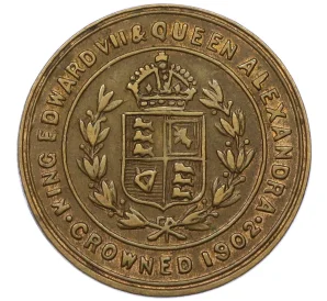 Медалевидный жетон «Коронация Эдуарда VII» 1902 года Великобритания