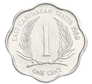 1 цент 1989 года Восточные Карибы
