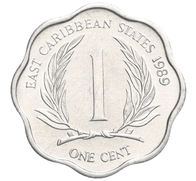 Монета 1 цент 1989 года Восточные Карибы (Артикул K12-22127)