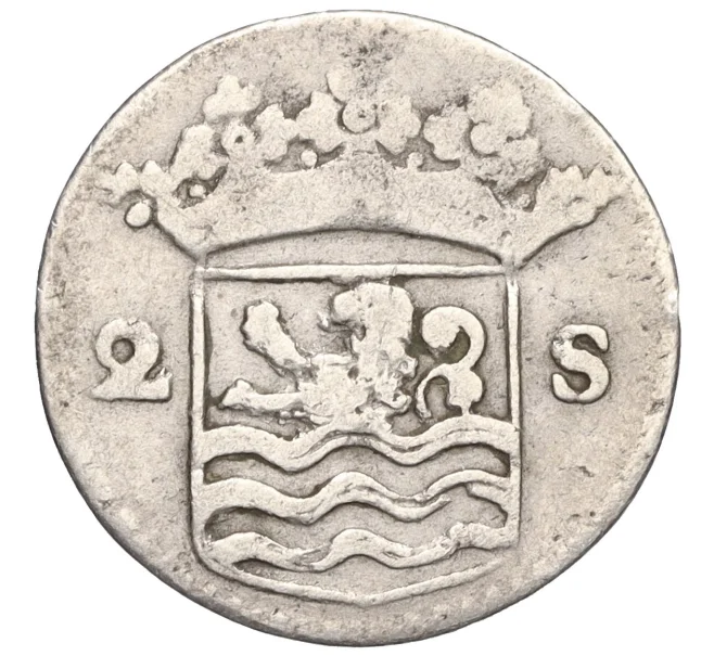Монета 2 стювера 1730 года Голландская республика — провинция Зеландия (Артикул K27-86006)