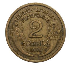 2 франка 1939 года Франция — Фото №1