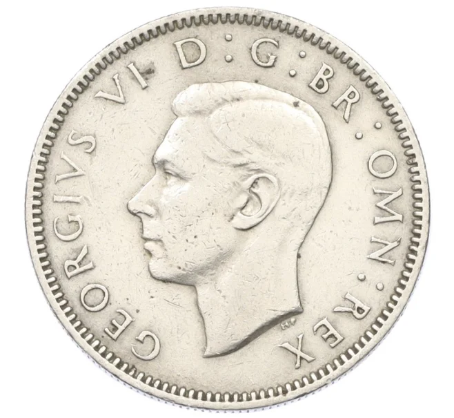 Монета 1 шиллинг 1947 года Великобритания — Английский тип (Лев стоит на 4 лапах) (Артикул K12-22314)