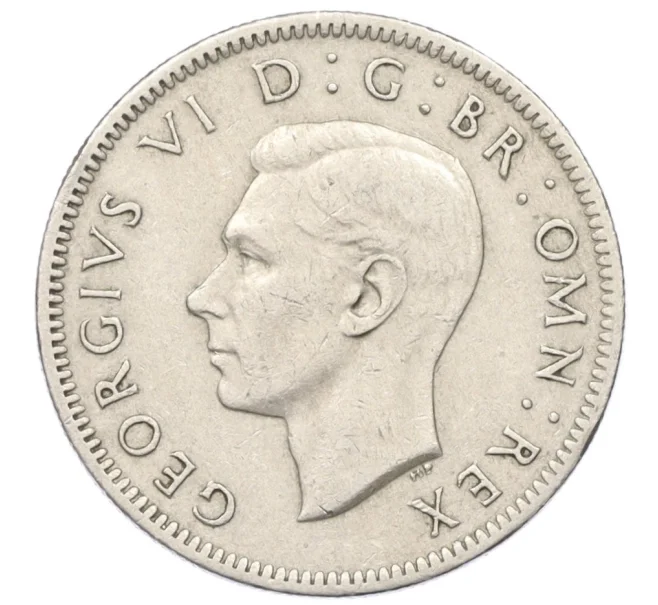 Монета 1 шиллинг 1948 года Великобритания — Английский тип (Лев стоит на 4 лапах) (Артикул K12-22321)
