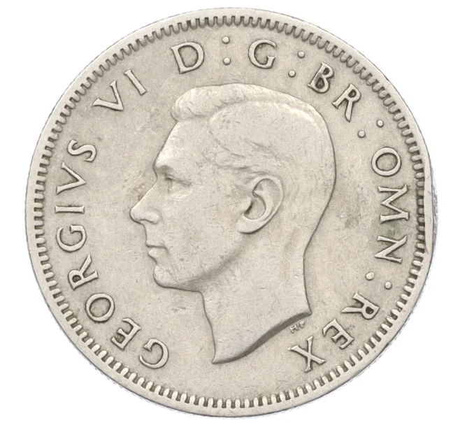 Монета 1 шиллинг 1949 года Великобритания — Английский тип (Лев стоит на 4 лапах) (Артикул K12-22324)