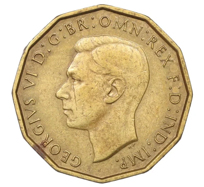 Монета 3 пенса 1940 года Великобритания (Артикул K12-22459)